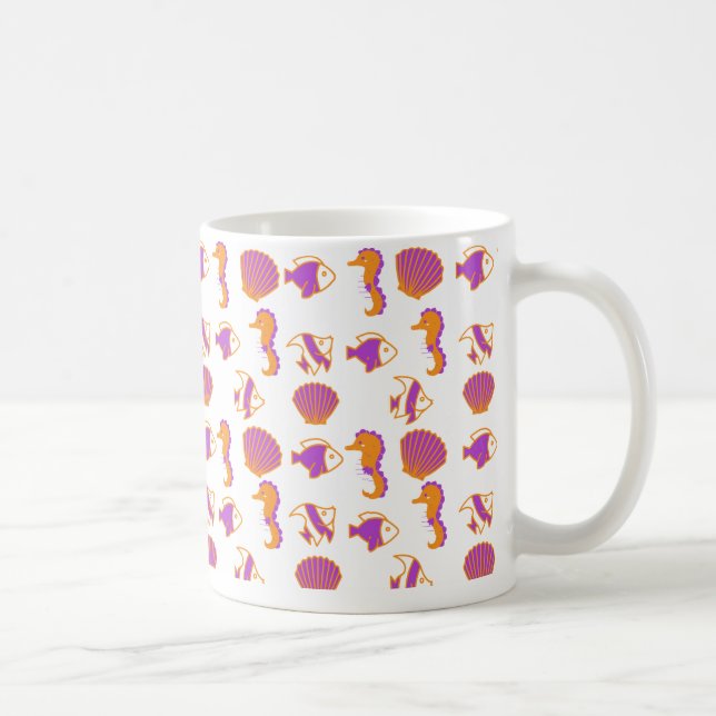 Stylish Cute Colourful Sea Life Underwater Pattern Coffee Mug (Right)