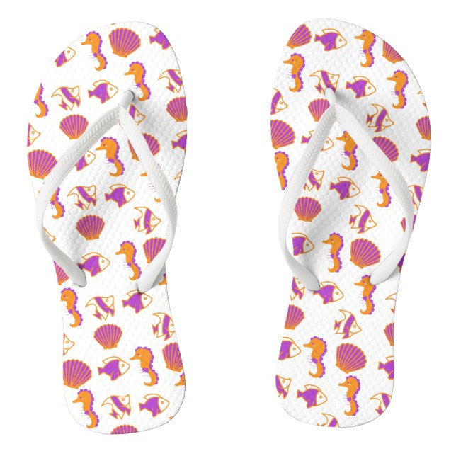 Stylish Cute Colourful Sea Life Underwater Pattern Thongs (Footbed)