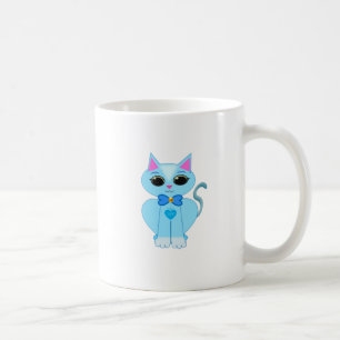 Stylish cute light blue kitty cat coffee mug