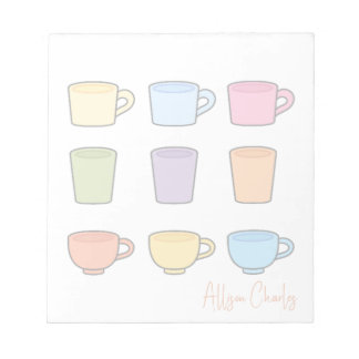 Stylish Cute Mugs Unique Trendy Simple  Notepad