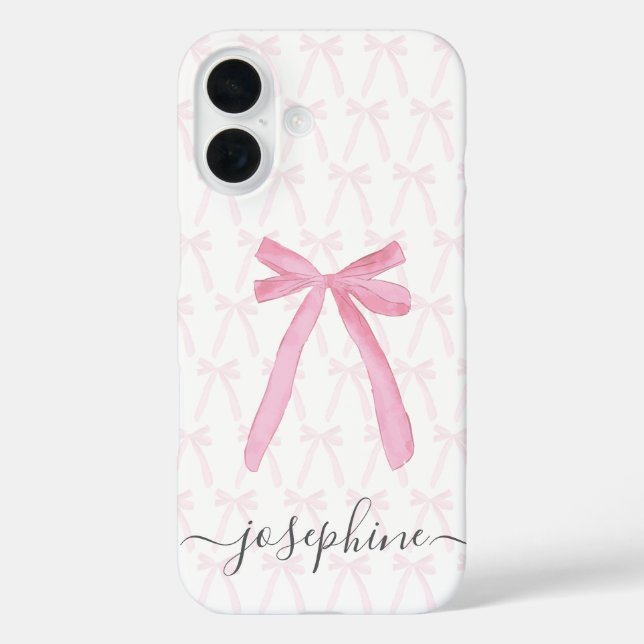 Stylish cute Pink Aesthetic Ribbonbows custom Case-Mate iPhone Case (Back)