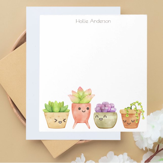 Stylish Cute Unique Colourful Succulents Floral Notepad (Creator Uploaded)