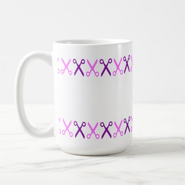 Stylish Cutting Scissors Hairdresser Tailor Coffee Mug (Left)