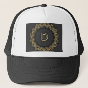 Stylish D Initial Letter Monogram Printed Image Trucker Hat