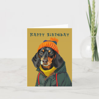 Stylish Dachshund Card