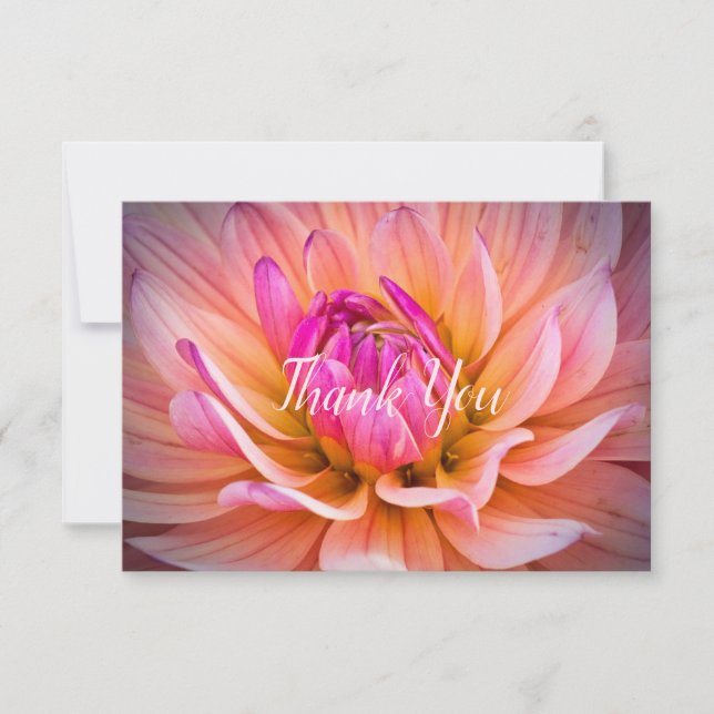 Stylish Dahlia Thank You Card (Front)
