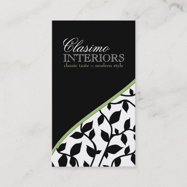 Stylish Damask Business Cards (Front)