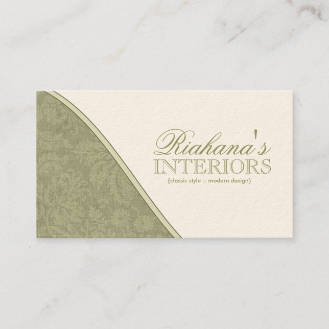 Stylish Damask Business Cards (Front)