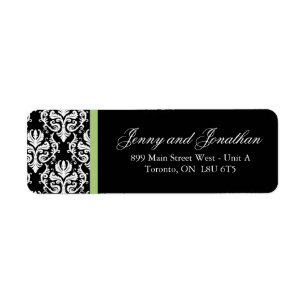 Stylish Damask RSVP Address Labels