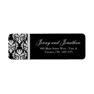 Stylish Damask RSVP Address Labels