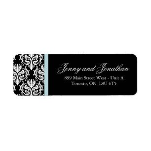 Stylish Damask RSVP Address Labels