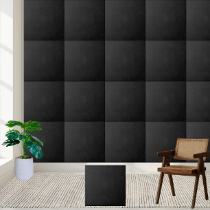 Stylish Dark Black Textured Interior Accent Ceramic Tile