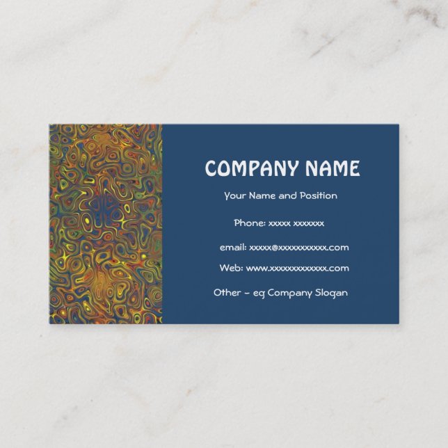 Stylish Dark Blue Business Card (Front)