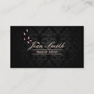 Stylish Dark Damask Makeup Artist Business Cards