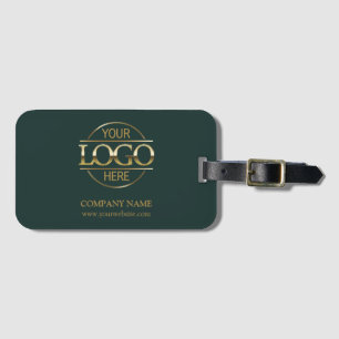 Stylish Dark Green Corporate Company Business Logo Luggage Tag
