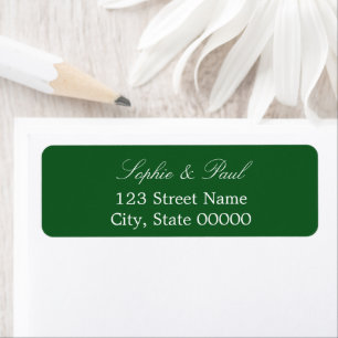Stylish Dark Green Return Address Label