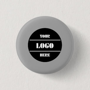 Stylish Dark Grey Customisable Round Pinback  3 Cm Round Badge