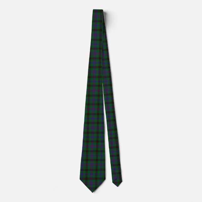 Stylish Davidson Family Tartan Plaid Tie (Front)