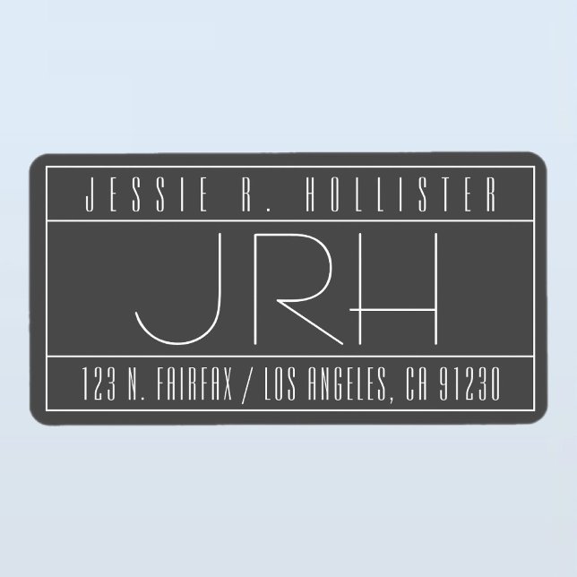 Stylish Deco Vibe | Grey & White Return Address Label (Creator Uploaded)