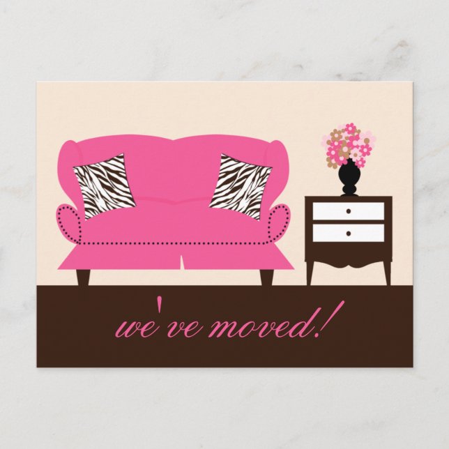 Stylish Decor Moving Announcement Postcard (Front)