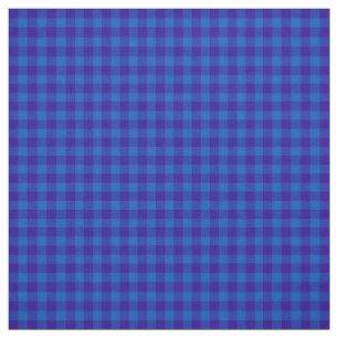 Stylish Deep Blue Check Gingham Pattern Fabric