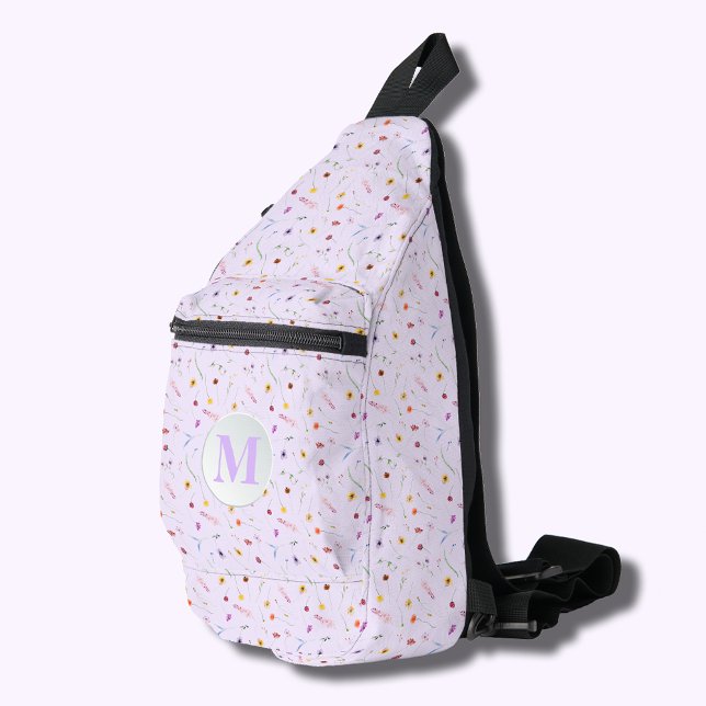 Stylish Delicate Wildflowers Lavender Sling Bag (Stylish Delicate Wildflowers Lavender Sling Bag)