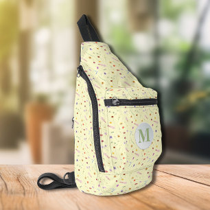Stylish Delicate Wildflowers Yellow Sling Bag
