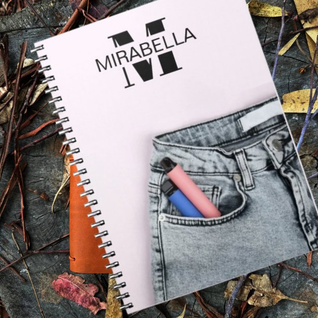 Stylish denim jeans retro beach notebook (Creator Uploaded)