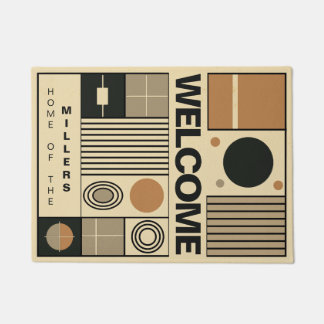 Stylish design in Bauhaus style with family name Doormat