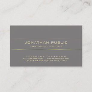 Stylish Design Modern Gold Elite Plain Luxury Business Card