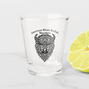 Stylish Design of a Gold Bison Buffalo Head Shot Glass