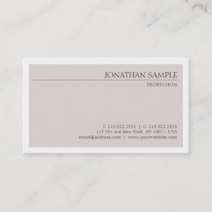 Stylish Design Professional Sleek Chic Plain Luxe Business Card