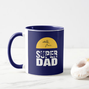 Stylish Design "SUPER DAD" Personalized Wishes Mug