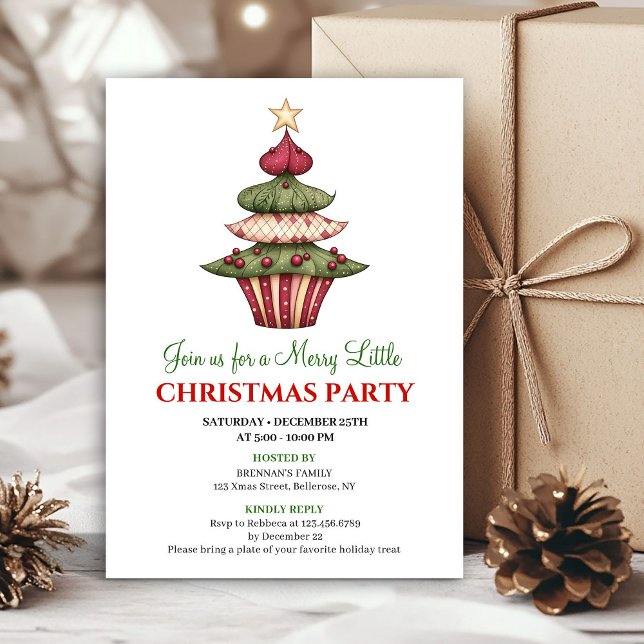 Stylish designer Christmas tree dinner celebration Invitation (Stylish designer Christmas tree dinner celebration)
