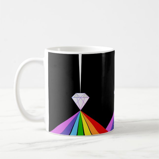 Stylish Diamond and Rainbow Coffee Mug (Left)