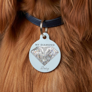 Stylish Diamond Jewellery Personalised Round Pet T Tag