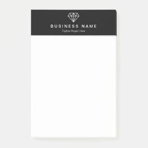 Stylish Diamond Logo Classic Black and White Post-it Notes