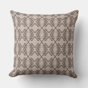 Stylish Diamond Pattern in Coffee Brown & Beige Cushion