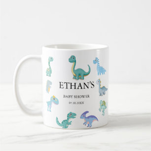 Stylish Dinosaur Baby Shower White Coffee Mug