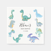 Stylish Dinosaur Baby Shower White