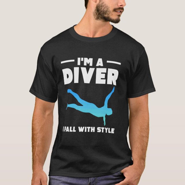 Stylish Diver Design with Catchy Phrase T-Shirt (Front)