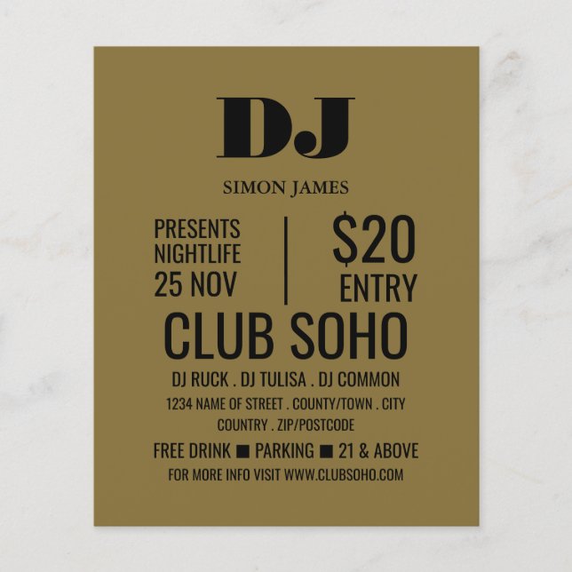 Stylish DJ, Club Event Advertising Flyer (Front)