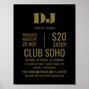 Stylish DJ, Club Event Advertising Poster