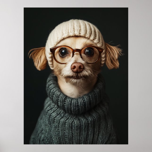 Stylish Dog in Cosy Outfit Poster (Front)