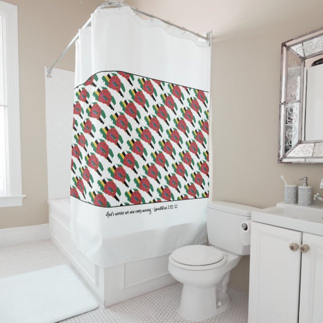 Stylish DOMINICA God's mercies Lamentations 3:23 Shower Curtain (In Situ)