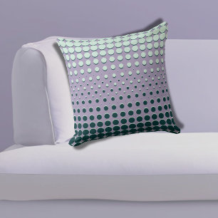 Stylish Dotted Halftone Pattern Purple & Green Cushion