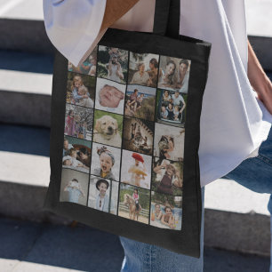Stylish Double Sided 20 Photo Collage Tote Bag