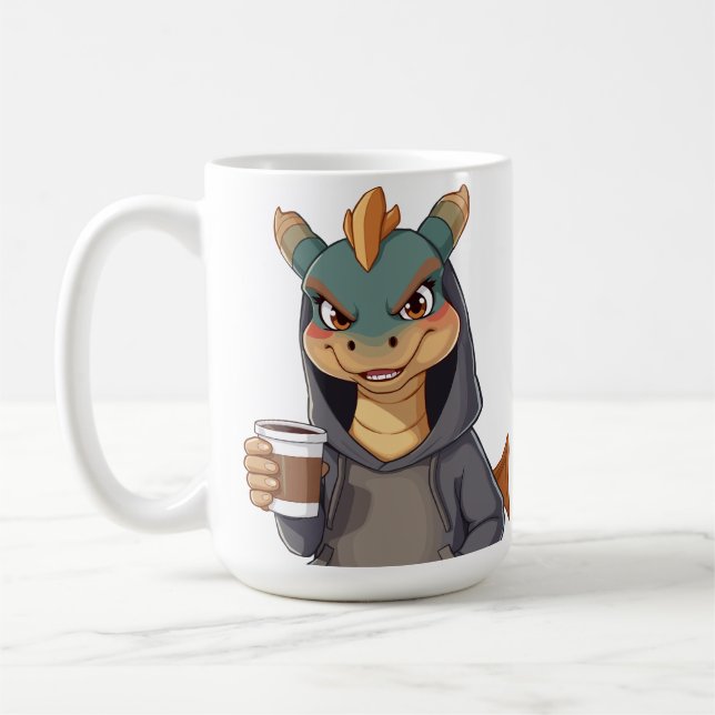Stylish dragon for coffee lovers! coffee mug (Left)