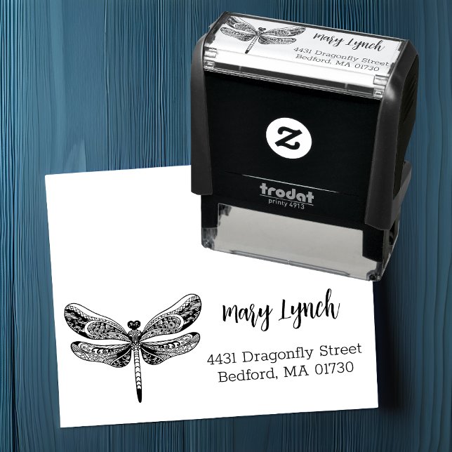 Stylish Dragonfly Return Address Self-inking Stamp (Creator Uploaded)