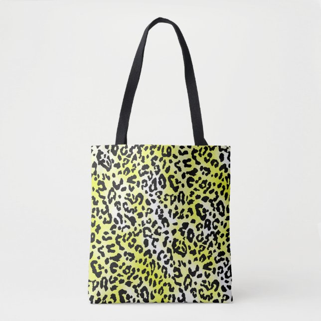 stylish dress pattern design with leopard skin eff tote bag (Front)